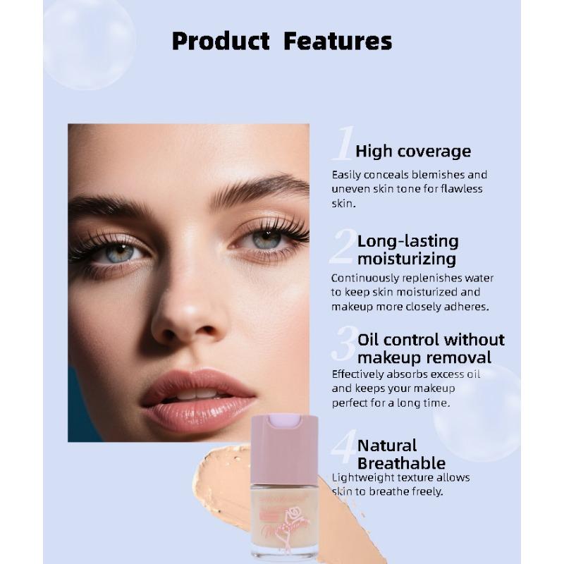 Foundation Flüssiger Concealer Ölkontrolle Langanhaltendes Make-up Natürlich Wasserdicht Schweißfest BB Cream