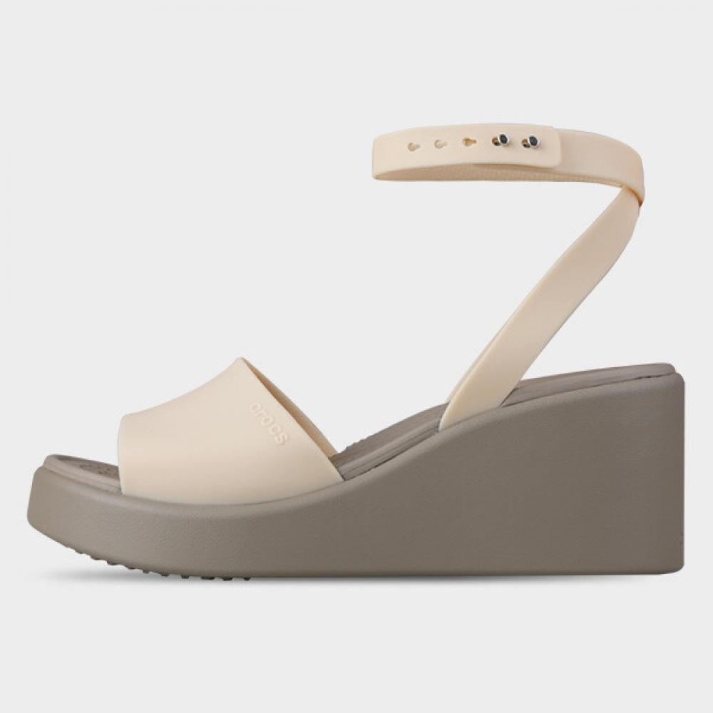 Crocs Women S Brooklyn Ankle Strap Wedge Heel SandalS Shitake 209406 2dS