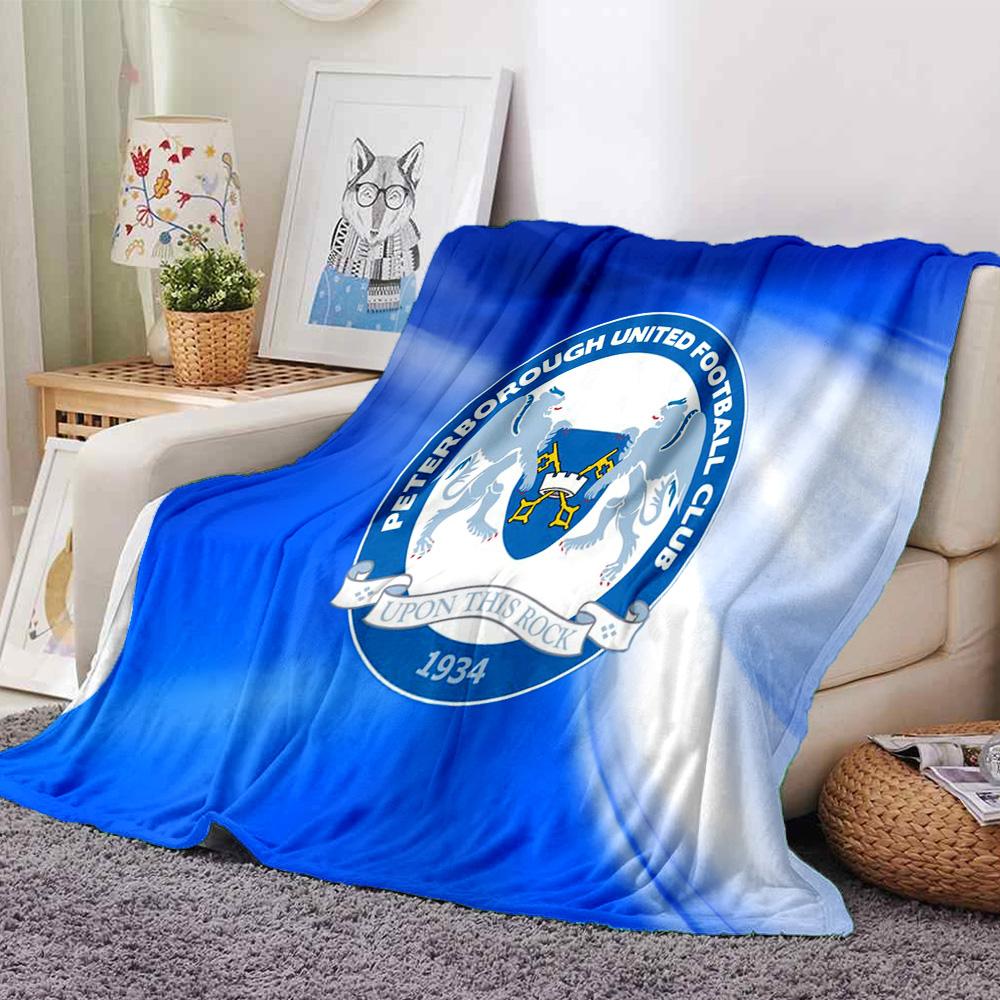 Peterborough Crest Flannel Blanket, Soft Polyester, Modern Design, All-Season for Camping, Travel, Gifts for holidays or birthdays