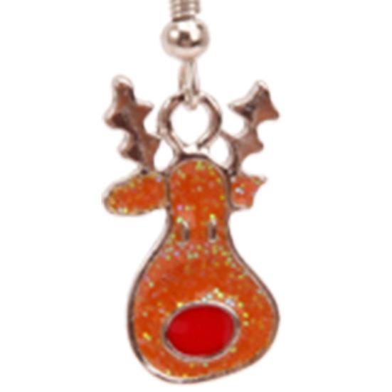 1 Pair Christmas Earrings Santa Claus Wreath Accessory Deer Socks Dangle Earrings for Christmas