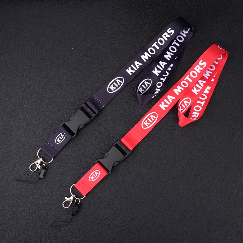 URDV7 Car Keychain Neck Wear ID Card Pass Lanyard Nylon Long Keyring Ribbon For KIA Ceed Sportage Cerato Sorento Optima Picanto Niro