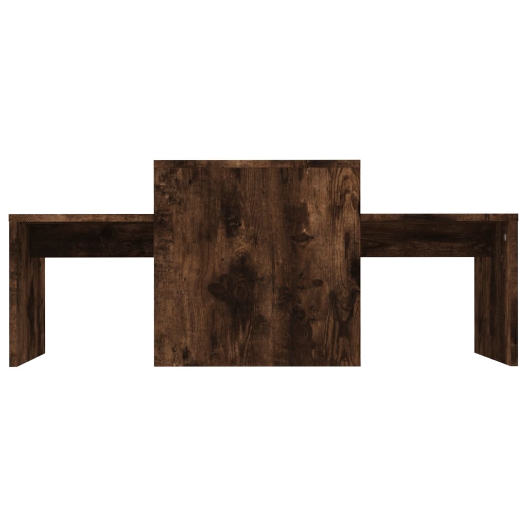 Coffee Table Set Smoked Oak 100 X 48 X 40 Cm Particleboard