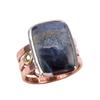 Natural Pietersite Gemstone 925 Solid Sterling Silver Two Tone Ring S.7.5 v6I82