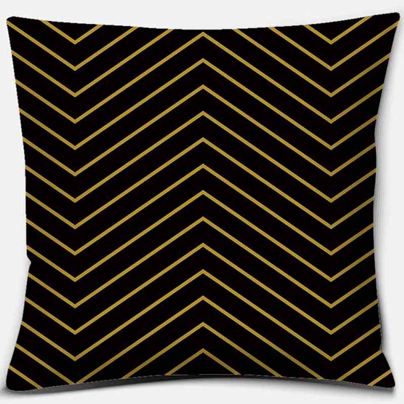 Black Geometric Printing Pillowcase Home Decoration Car Sofa Cushion Cover