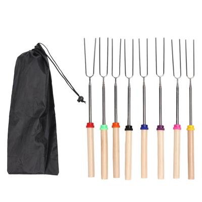 8Pcs Telescoping Extendable Marshmallow Roasting Sticks Marshmallow Sticks Kit Extending Roaster