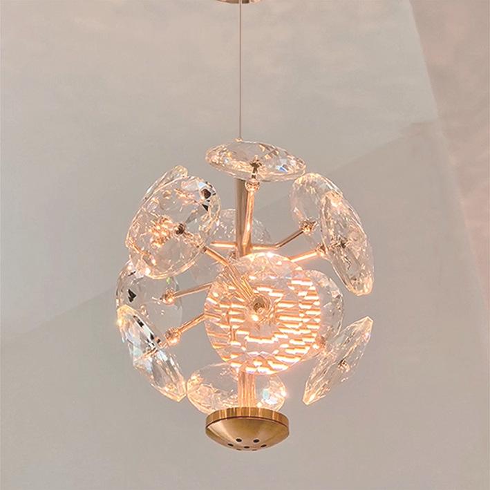 Crystal Dandelion Bedside Pendant Lamp: Postmodern Light for Bedroom and Entrance