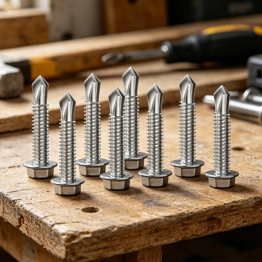 Metal Self Tapping Screws 250 Pieces Stainless Steel Hex Self Drilling Screws For Metal For Adults Technician Mechanic Repair