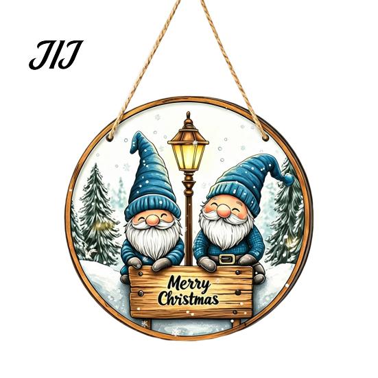 Christmas Gift For Friends Wooden Hanging Pendant, Festive Ornaments with Hemp Rope for Tree Fireplace Wall Window Decoration, Santa Claus/Gingerbread