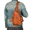 Top Layer Tree High Vegetable Tanned Cowhide Handbag, Retro Men's Chest Bag, Leisure Travel Bag