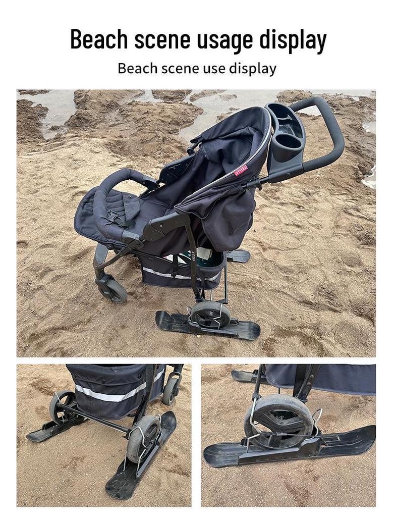 Sáňky a koloběžka pro dvojí použití: Lyžařské desky a příslušenství ke kočárkům pro děti