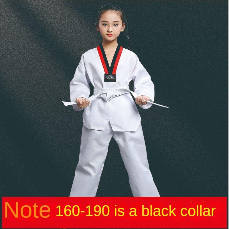 New Pattern Men's and Women's Taekwondo Clothing Long Sleeves Pure Cotton Taekwondo Clothing Training Clothing Wear-resistant