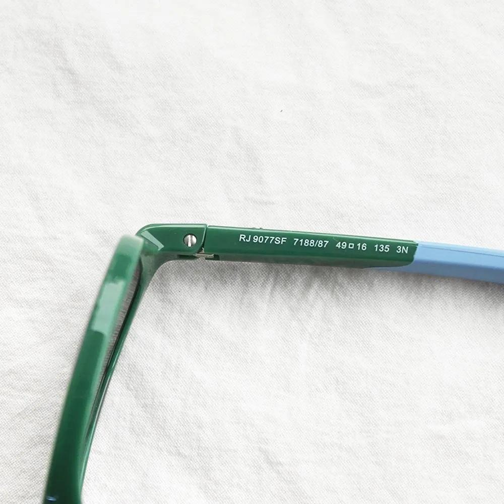 Ray-Ban Kids Sunglasses RJ9077SF 718887 Green on Light Blue Children Girls Boys Horn-rimmed