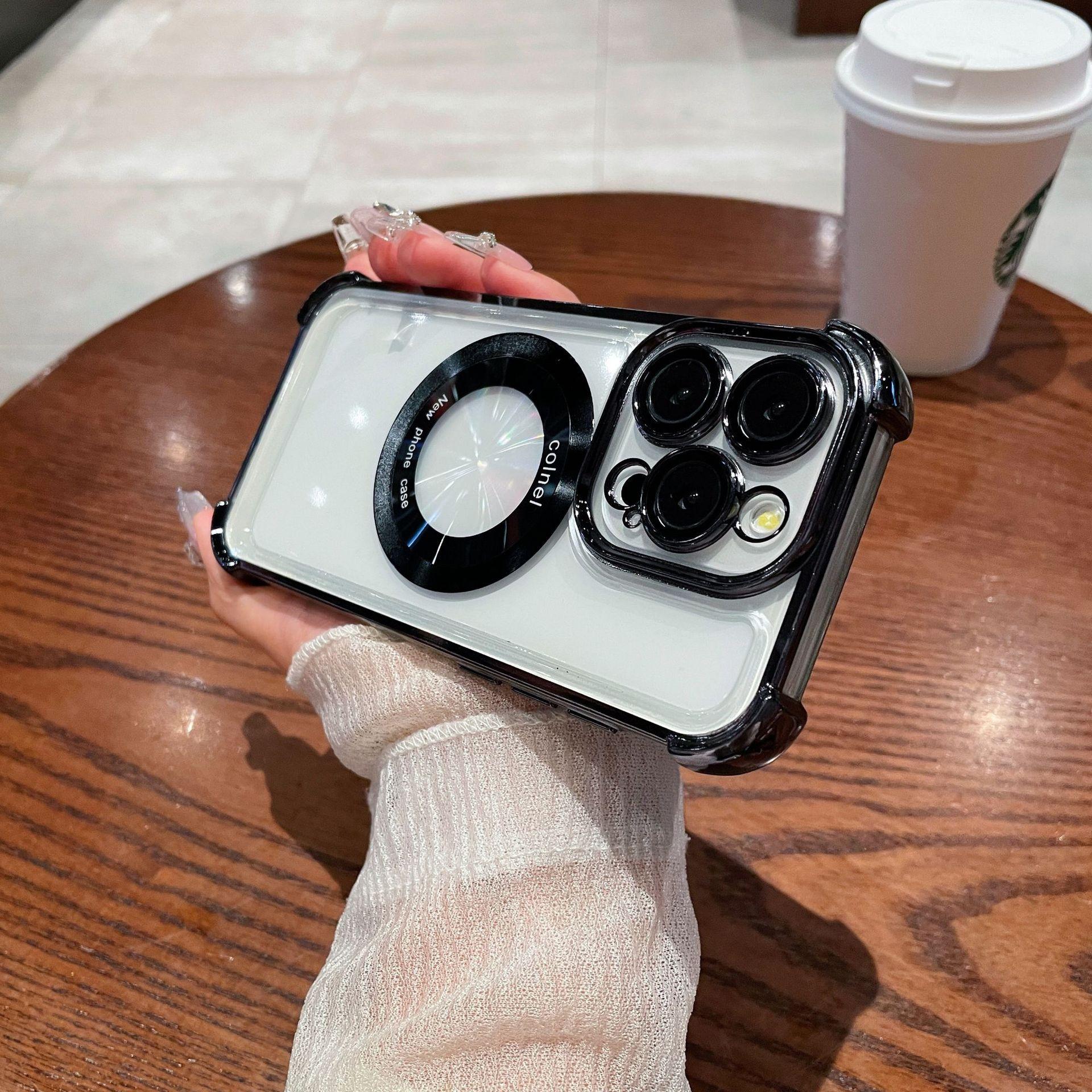 

Подходит для чехла для телефона iPhone15, защитного чехла для Apple 14promax, противоударной магнитной подставки 13, чехла 12pro Apple 15