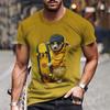 Summer Animals Pattern 3D Print T-shirts Harajuku Style Hip Hop Street Short Sleeve Outdoor Sports Quick Dry Breathable Fashion Men's T-shirts