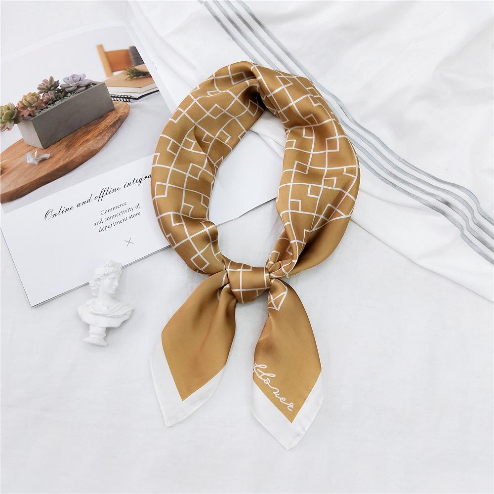 70 Stripes Small Silk Scarf - Women's Spring/Summer/Autumn Versatile Korean Neck Protection Neck Scarf