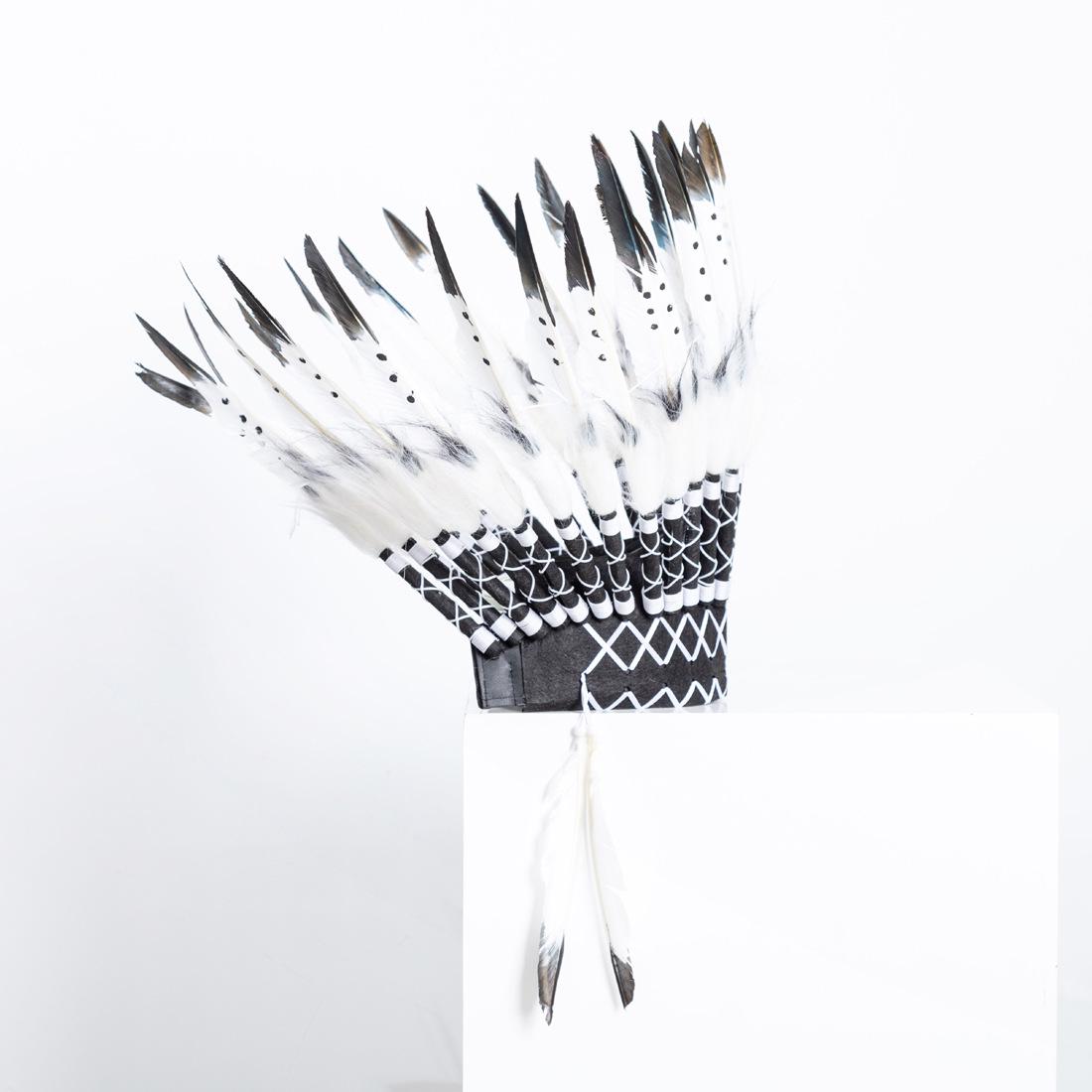 Детский головной убор из перьев индейского вождя, реквизит для вечеринок One Size