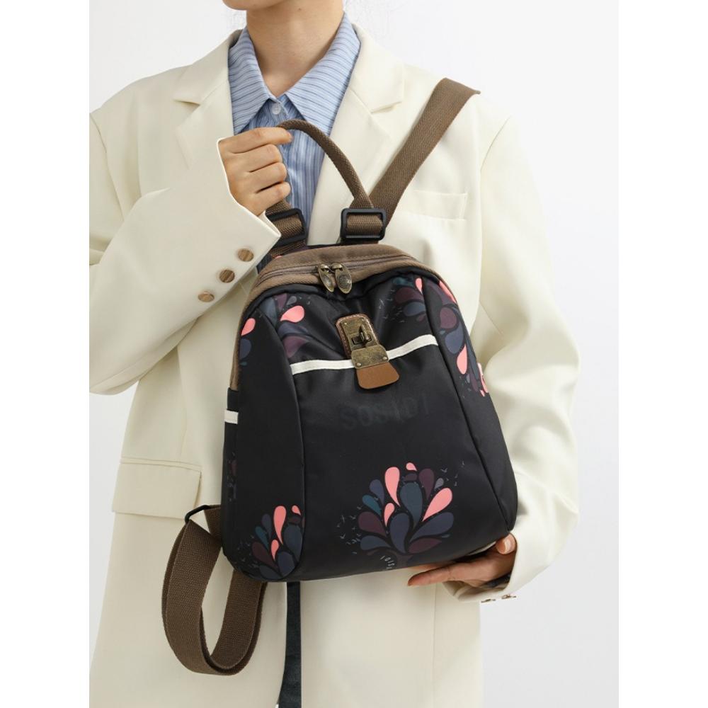 Trend Ethnic Style Printed Backpack New Casual Lightweight Multi-functional Travel Schoolbag