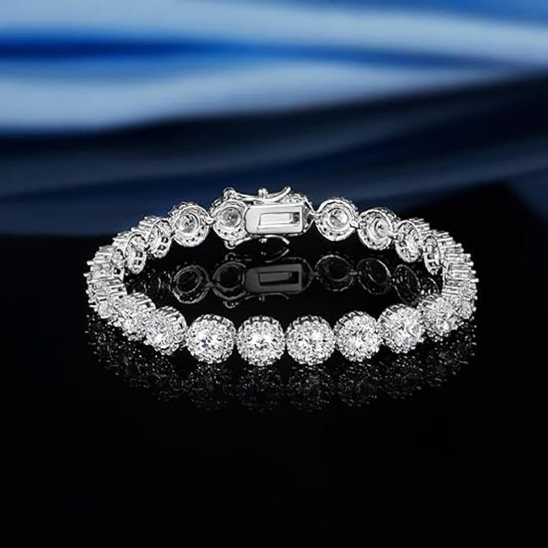 5mm Round Cuban Tennis Bracelet: Unisex Light Luxury High-End European and American Style
