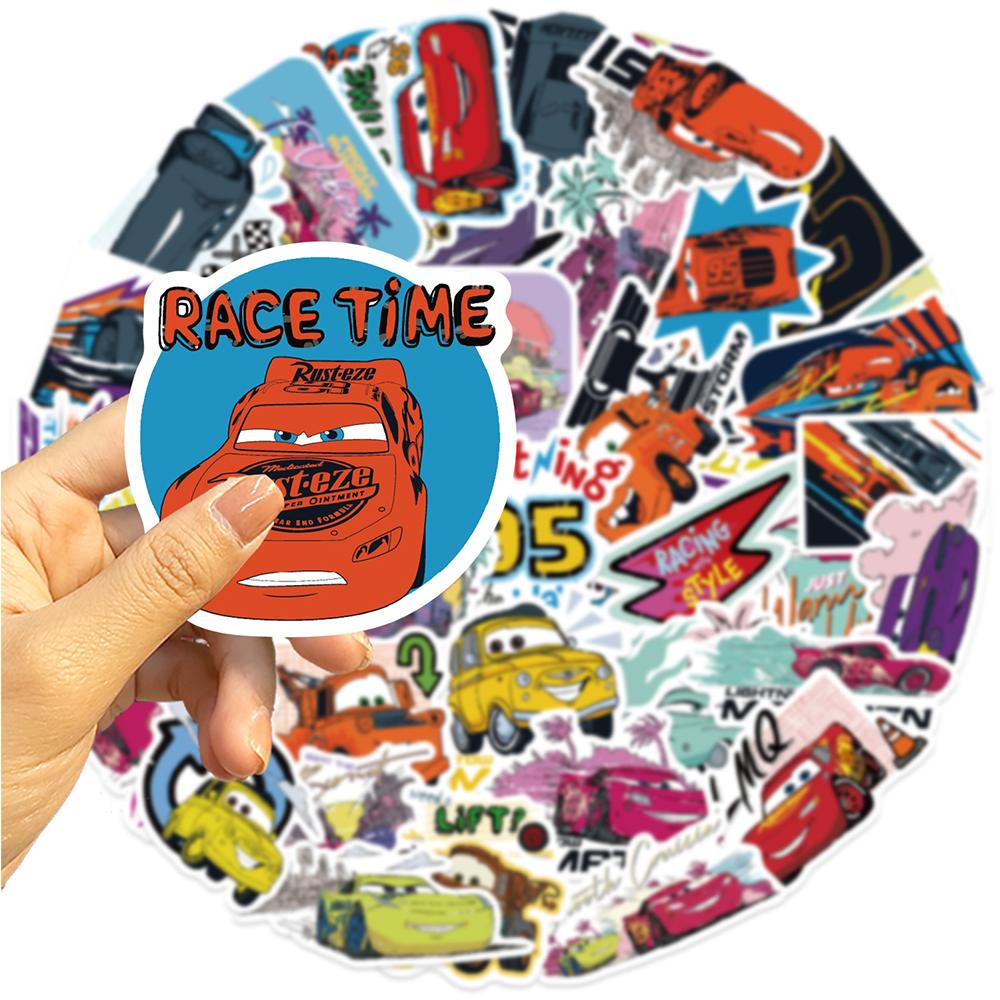 10/30/50pcs Classic Anime Cars Stickers Cartoon Lightning McQueen Sticker Notebook Phone Suitcase Funny Graffiti Decals