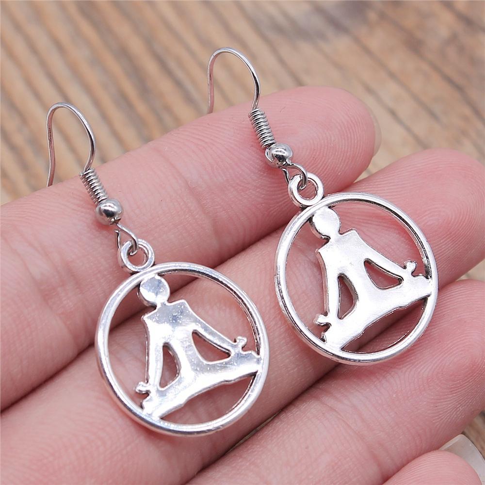 Om Sign Yoga Symbool Oorbel Yoga Om Symbool Zen Boeddhisme Glazen Oorbellen Voor Vrouwen Sieraden