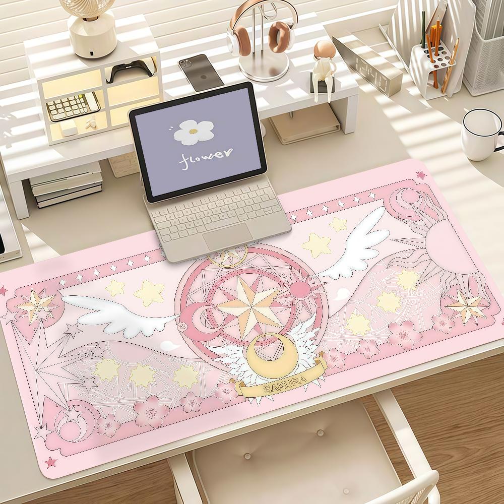 Anime Ccardcaptor Sakura Cartoon Mouse Pad Anti Slip Rubber Edge Locked Thickened Laptop Gaming Desk Mat