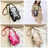 3D Skeleton Shoulder Bag PU Leather Cute Ghost Purse Creative Halloween Crossbody Bag  Party