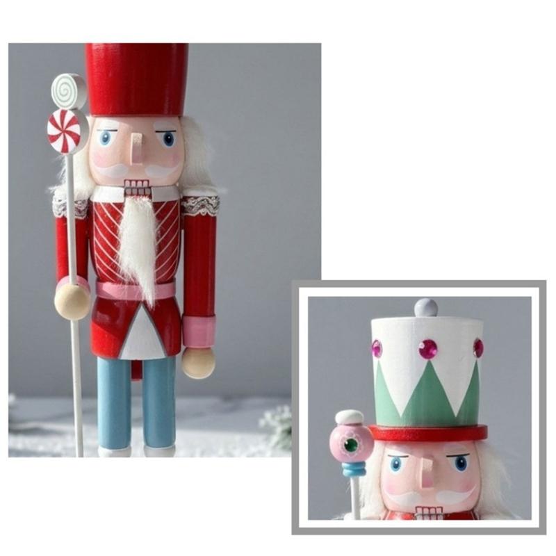 Christmas Nutcrackers Figures,Handmade Wooden Soldier Christmas Decorations Traditional Nutcrackers Decorations Gift