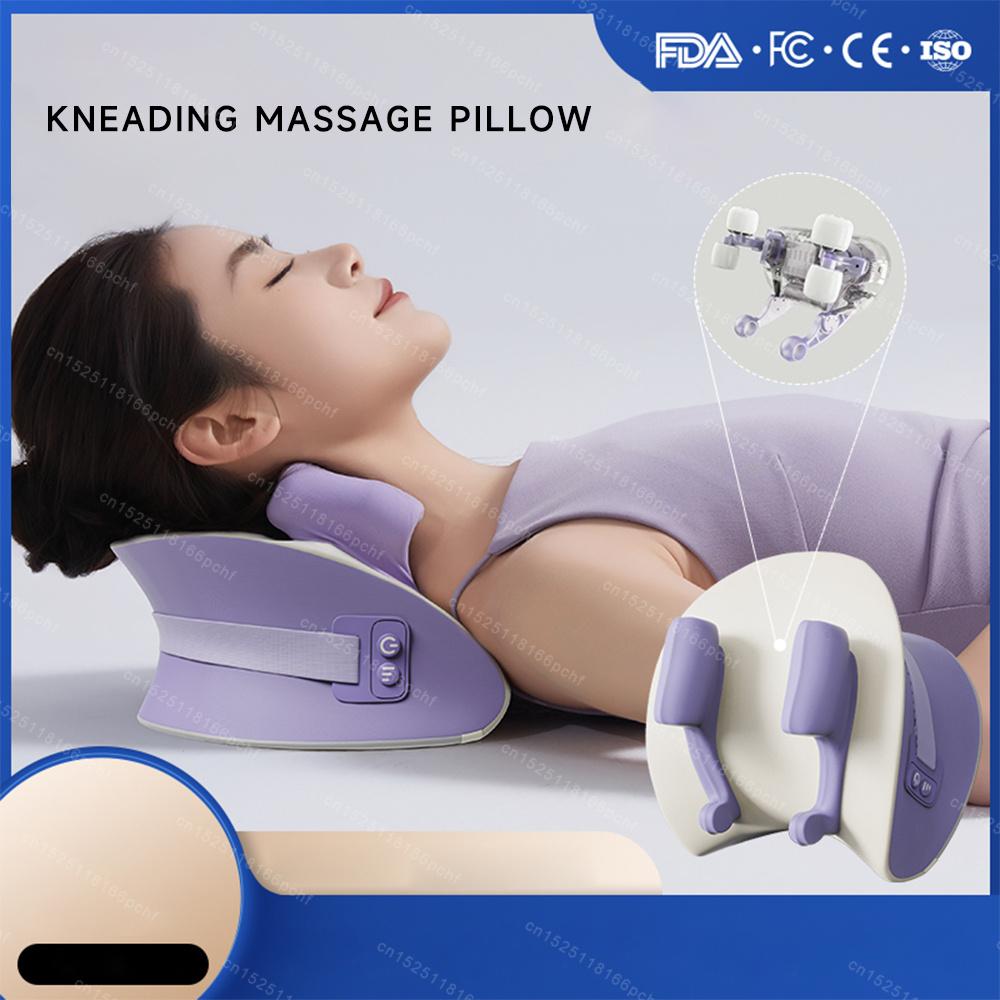 Cervical Massager Back and Waist Trapezium Muscle Massager Shoulder Knead and Hot Compress Home Multi Functional Massage Pillow