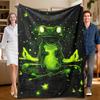 1 Piece Frog-themed Fluffy Fleece Blanket, Perfect for Sofa, Bed, Office. Ideal Gift for Family, Friends, and Holidays.