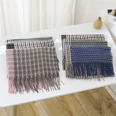 Autumn And Winter New Scarf Women'S Thickened Imitation Cashmere Versatile Student Friendly Shawl Long Checkered Scarf