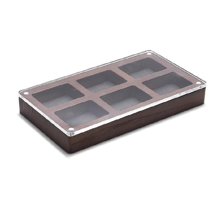 Sophisticated Sturdy Wood Jewelry Display Container with Waterproof and Clear Acrylics Top Accessory for Organization