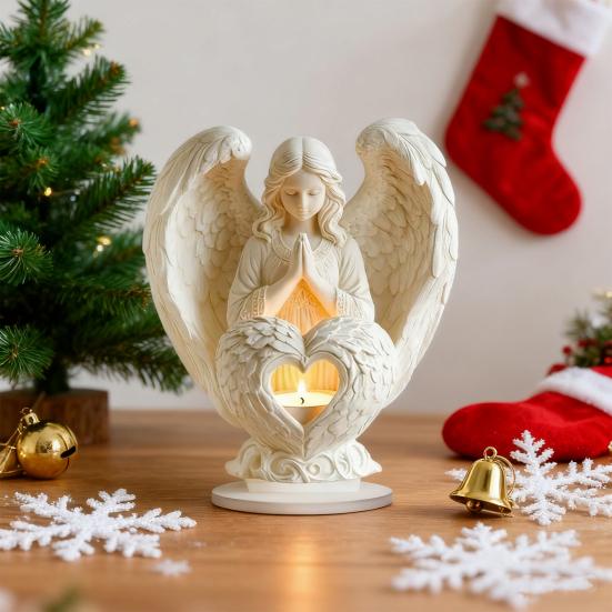 Yousheng Engel Ornament Acryl Dekorative Statue Weiß Weihnachtsornament Einfach zu Installieren Symbol der Reinheit Weihnachtsdeko