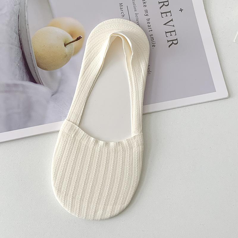 

Sock Slippers Women Silicone Non-slip Solid Color Low Cut Boat Sock Cotton Bottom Thin Breathable Summer Invisible No Show Socks