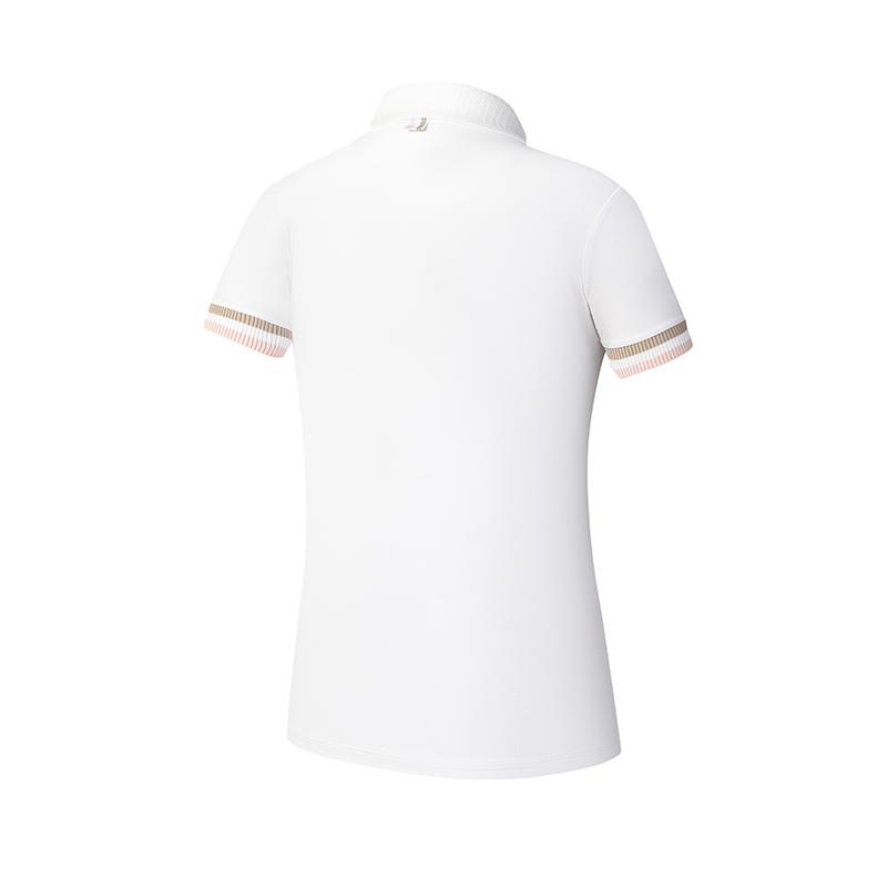 FILA Golf Series Simple Casual Comfortable Dopamine Color Vitality Versatile Knit Short Sleeve Polo Shirt Women Polo Shirts Jade-White A11W525103F-WT