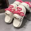 Fashion versatile muffin thick bottom stepping on shit bag head slippers summer and autumn outer wear belt buckle hole shoes