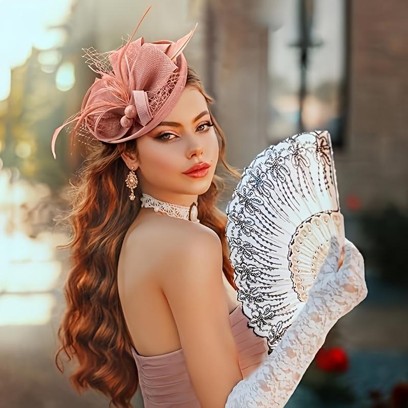Elegantní černý fascinátor ze síťoviny a peří pro ženy - Šik doplněk do drdolu s mašlí, ideální na svatby, večírky a formální události