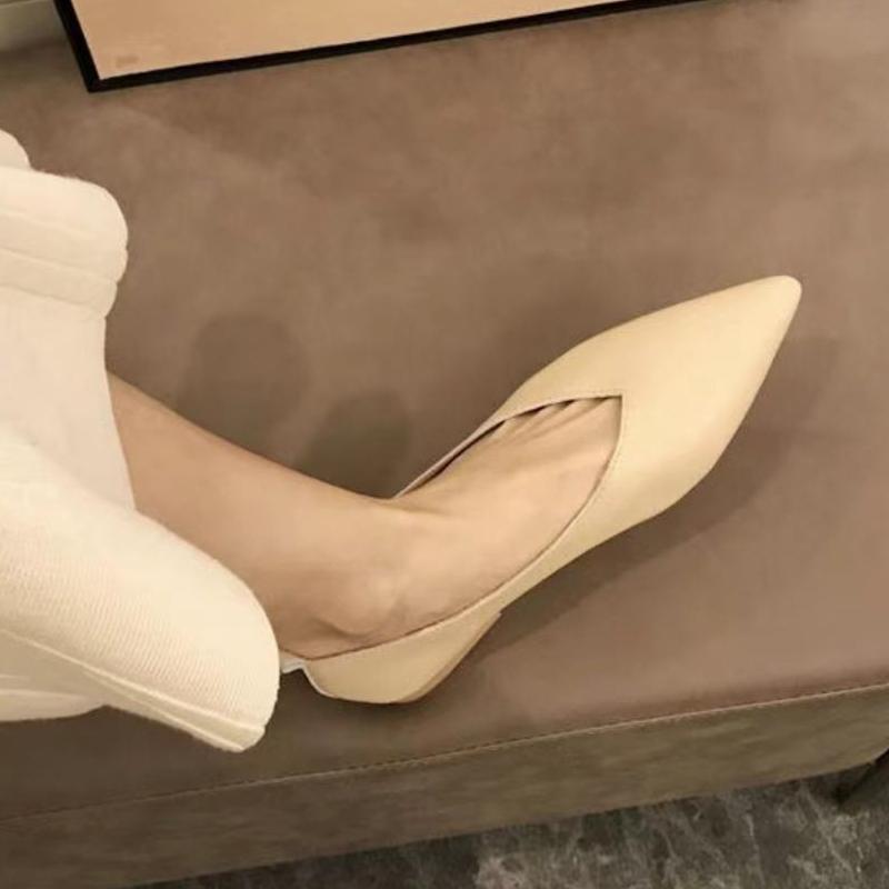 Fashion AIYUQI  Female Shoes Large Size 2025 Pointedtoe Genuine Leather Flat Shoes Women Shallow Mouth Comfortable Women's Boat Shoes