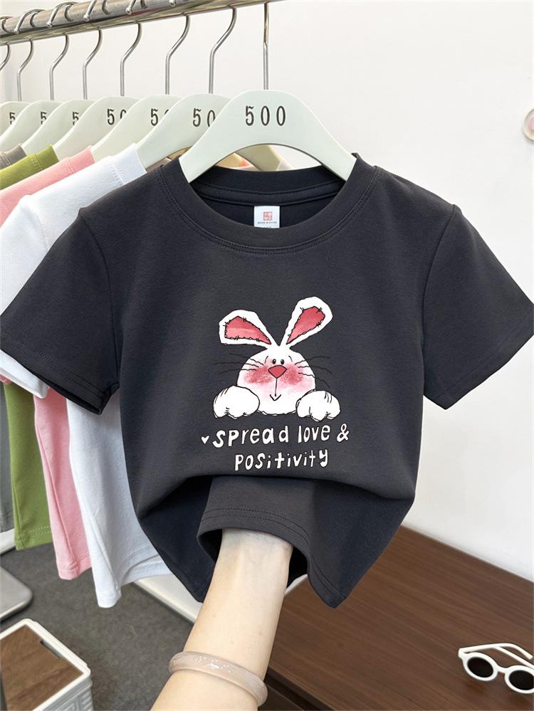 Kids Cotton Cartoon T Shirt Summer Short Sleeve Top For Boys And Girls Breathable Comfortable Tee