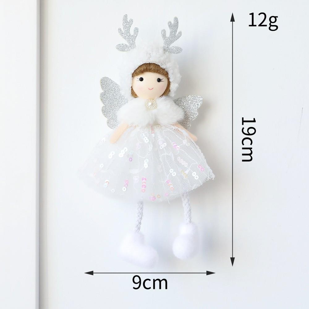 Sitting Elf Doll Angel Pendant Cute Little Girl Christmas Tree Ornaments Hanging Decorations Kids Children Day Gift