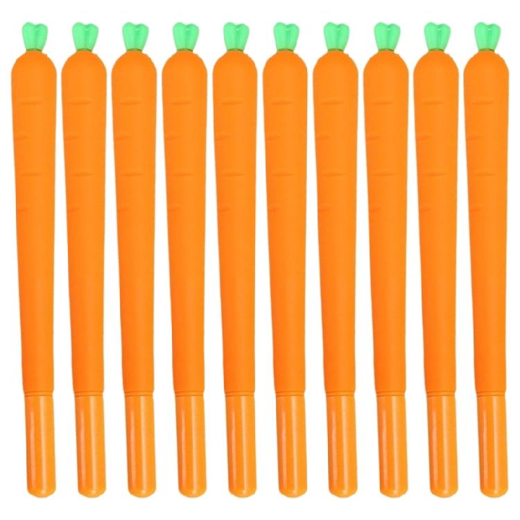 10x Carrot Gel Pen Neutral Pen Black Ink Writing Pen Signature Pen Rollerball Pen for Student 1