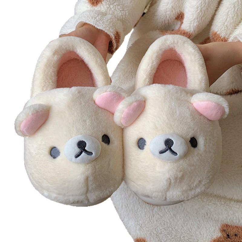 Rilakkuma Cozy Cotton Slippers With Nonslip Sole For Indoor Comfort