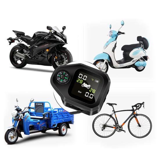 TPMS Compass High Precision Temperature Monitor Large Screen Motorcycle Tire Pressure Monitoring System