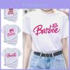 Barbie Women's Short Sleeve T-shirt Floral Pattern Moda Fabric Sweet And Fresh Style