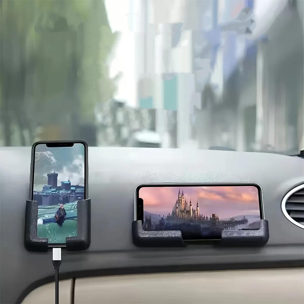 4-Piece (2-Pair) Multi-Function Phone Mount - Adhesive Gravity Mount (Leaves No Residue), Car Phone Mount