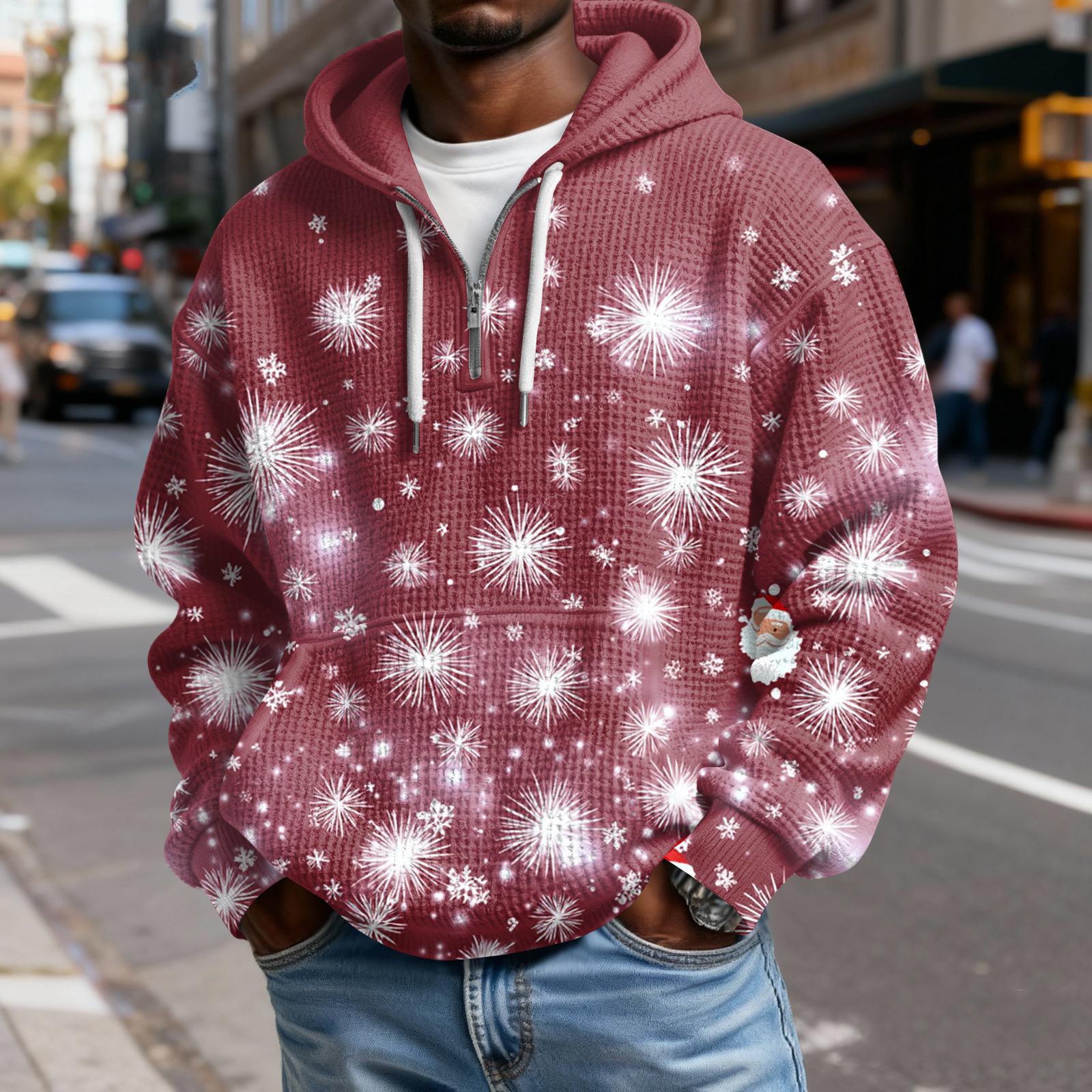 

Мужская повседневная однотонная толстовка с капюшоном на молнии, повседневная футболка с длинным рукавом на молнии L киноварь