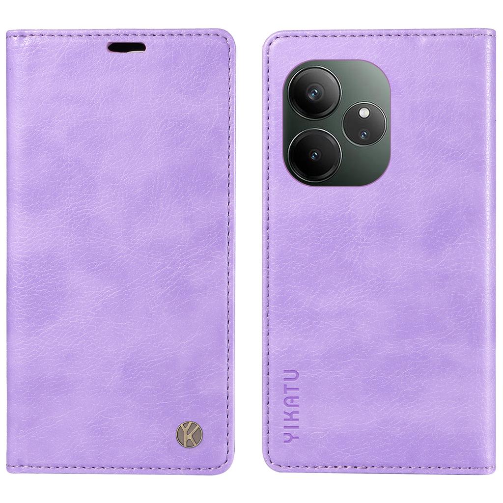 For Realme GT 6 5G Case Card Slots Magnetic Closure Leather Phone Cover Litchi Texture