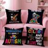Hot AAutism Support Puzzleiou Cushion Cover Comfortable Durable Pillow Cover MultiScene for Home Office Car Sofa