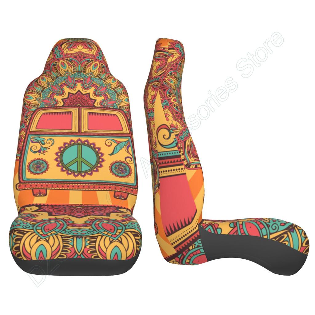 Universal Fit Car Seat Cover Yellow School Bus Breathable Saddle Blanket Cover Pack of 2 Trendy Seat Protect Covers