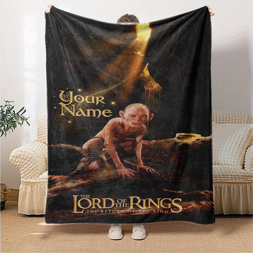 Lord Rings Customize Text Blanket Gift Customizable Blanket Soft & Cozy Versatile for Nap Chair Bed Couch Ideal for All Seasons
