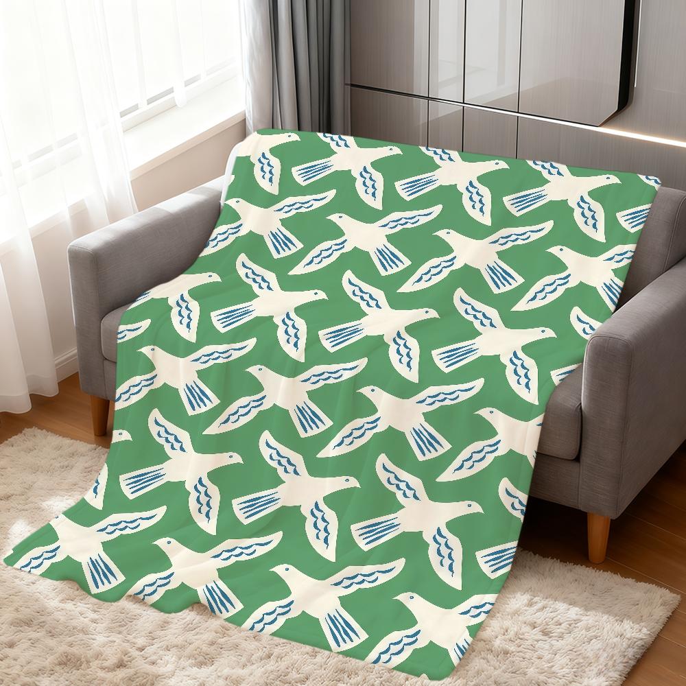 Farbe Mode vielseitig modern Möwen Vogel weich warm Plüschdecke Schlafsaal Sofa Wohnzimmer Haustier Zuhause Bett Geschenk Nickerchen Zuhause Flanell